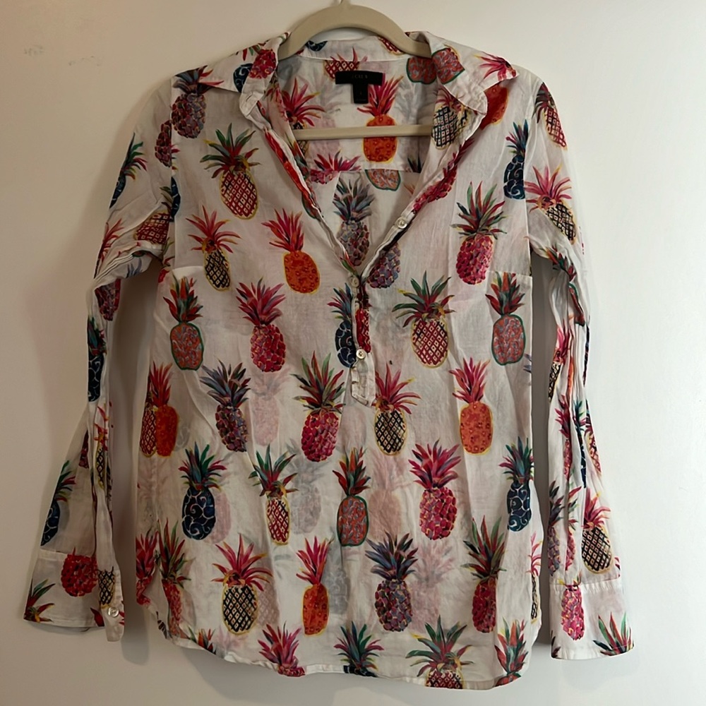 J. Crew Pineapple Button Down Shirt